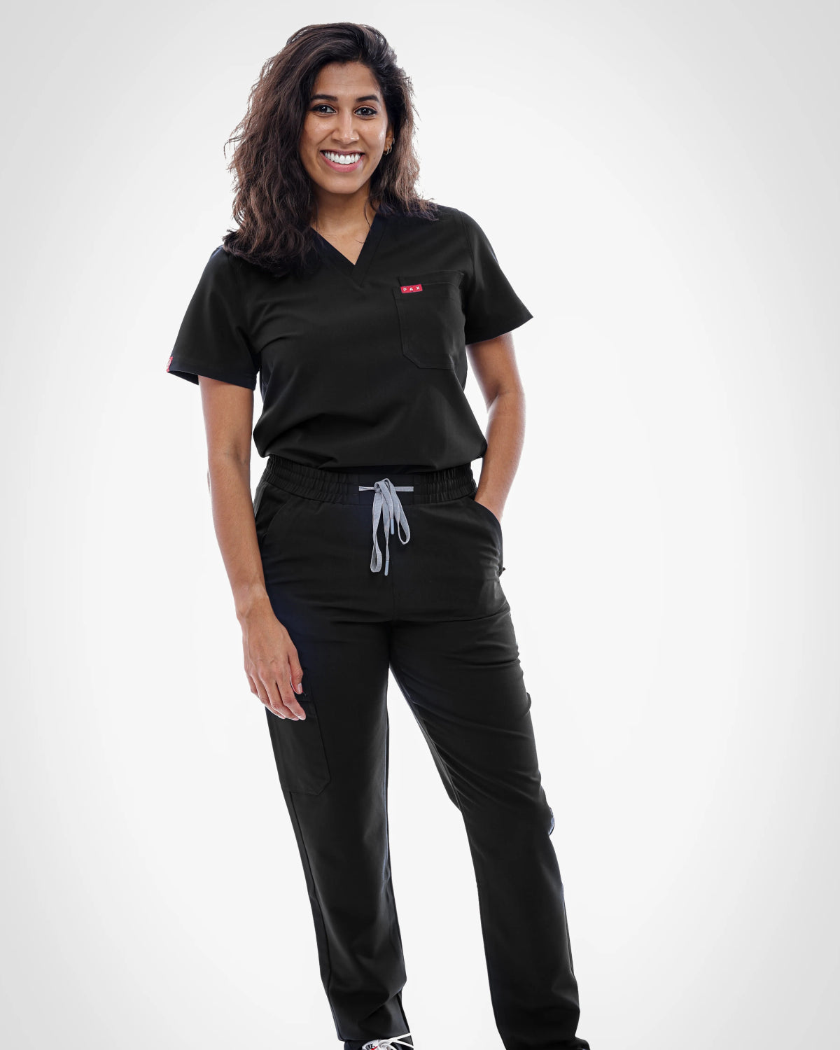 Sequi Womens Black Scrubs Bottoms