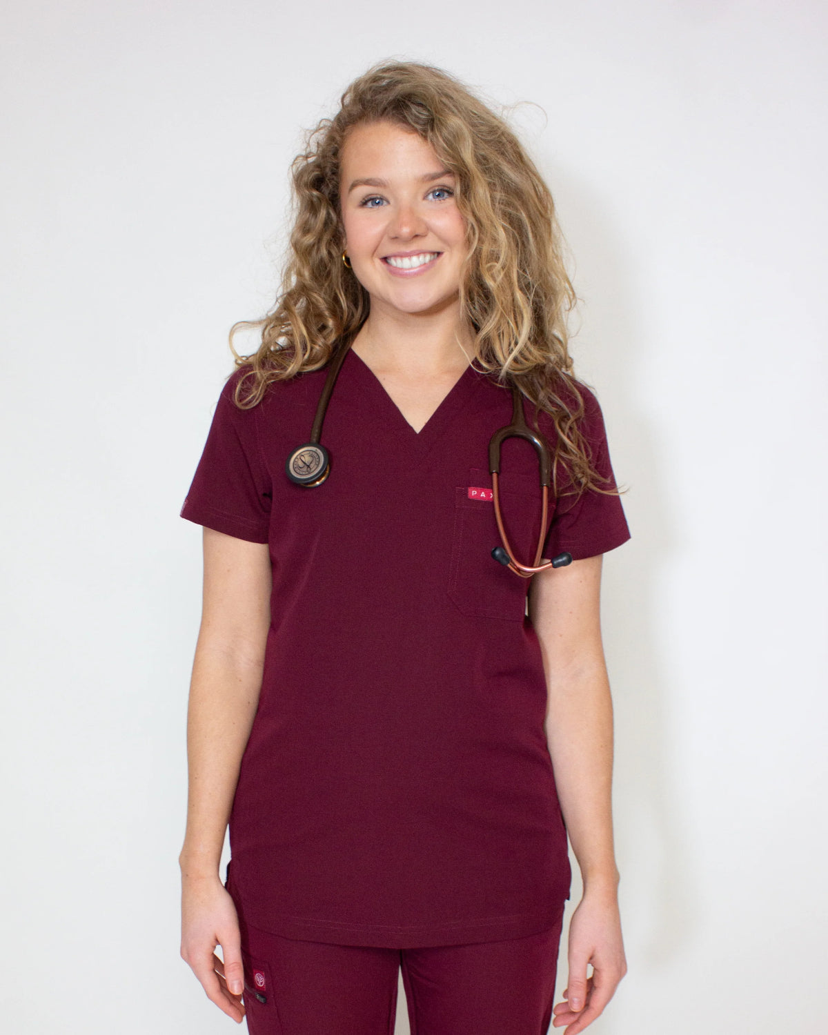 Primus Womens Burgundy Scrub Top