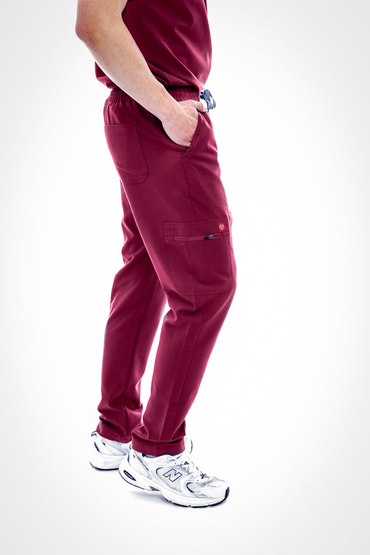 Sequi Mens Scrubs Burgundy Bottoms