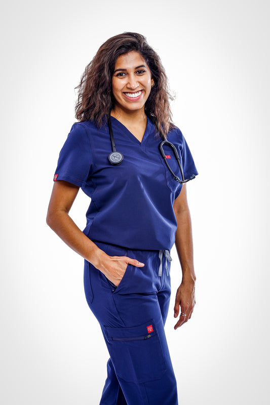 Sequi Womens Navy Scrubs Set