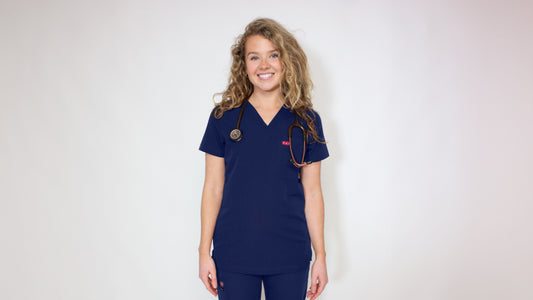 Sequi Womens Navy Scrubs Top