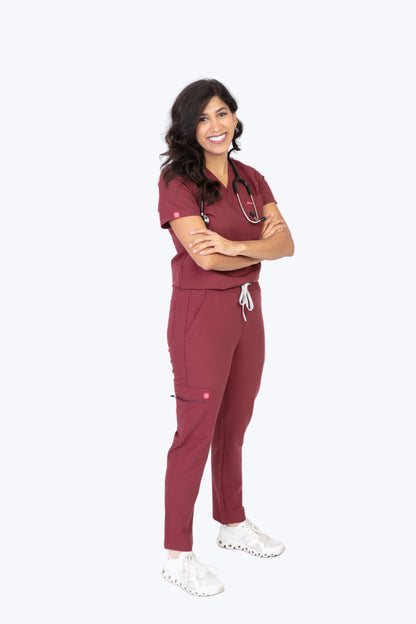 Burgundy Sequi Scrub Bottom 2