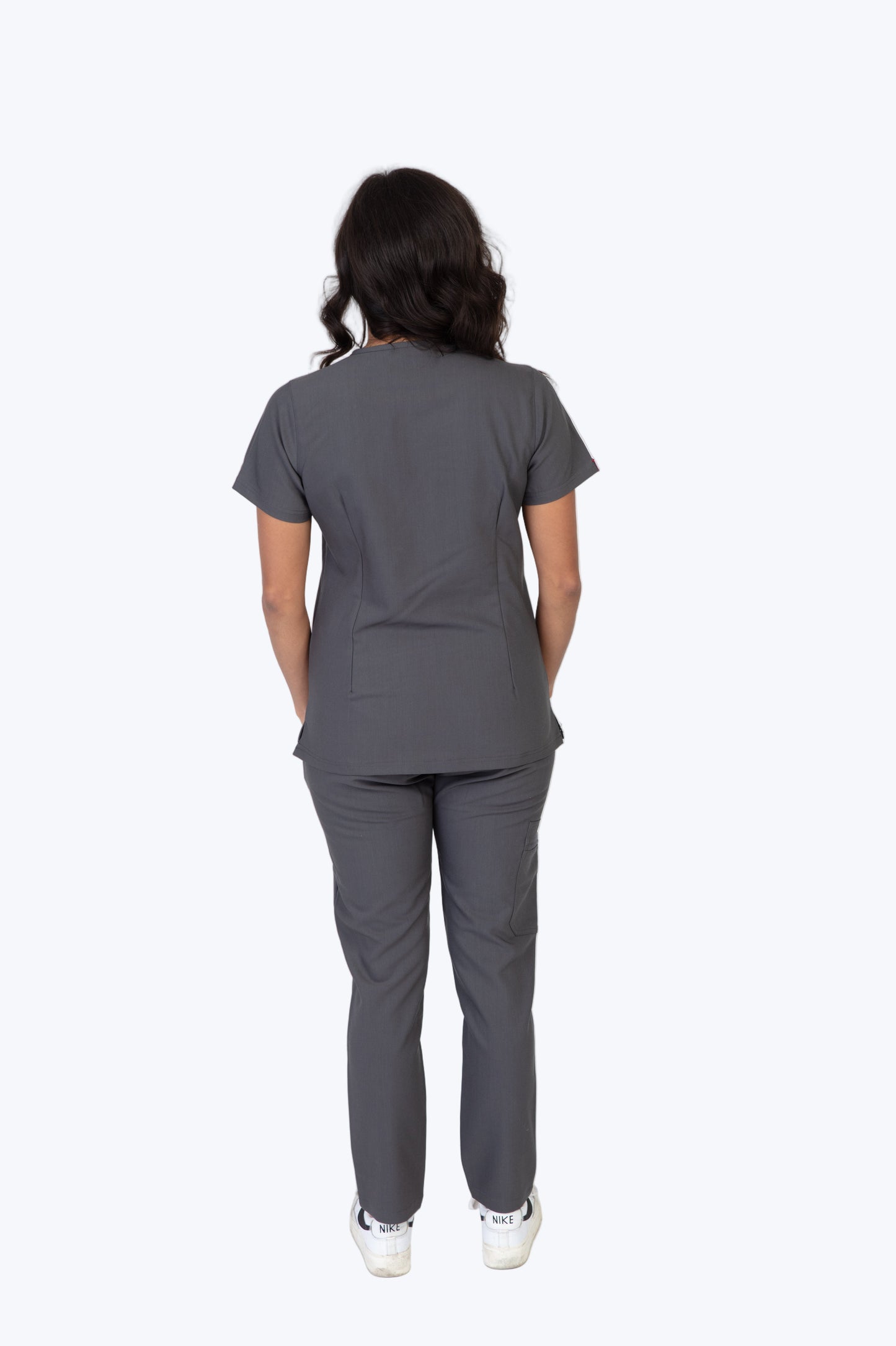 Grey Sequi Women Scrubs Top