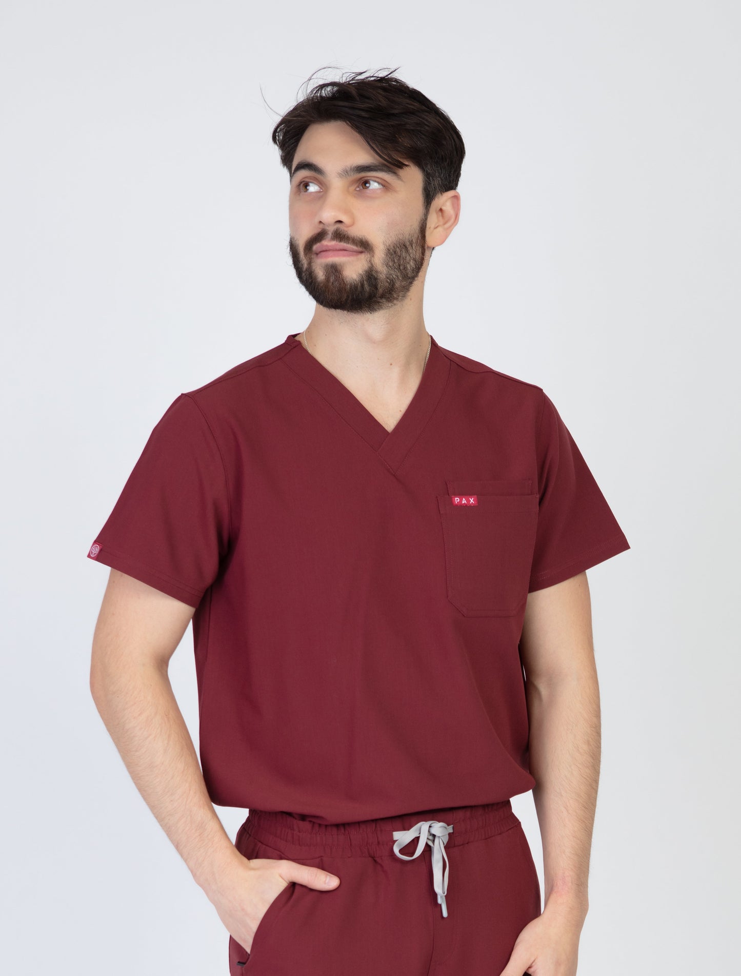 Burgundy Sequi Scrub Top 1