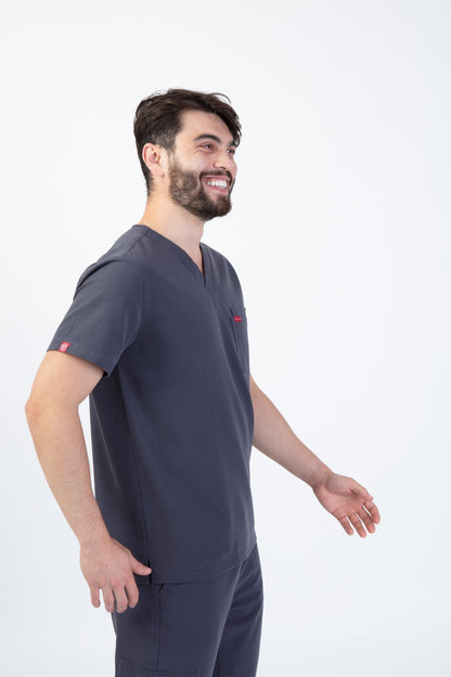 Grey Sequi Scrub Top 4