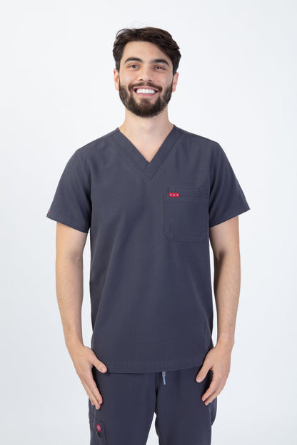 Grey Sequi Scrub Top 1