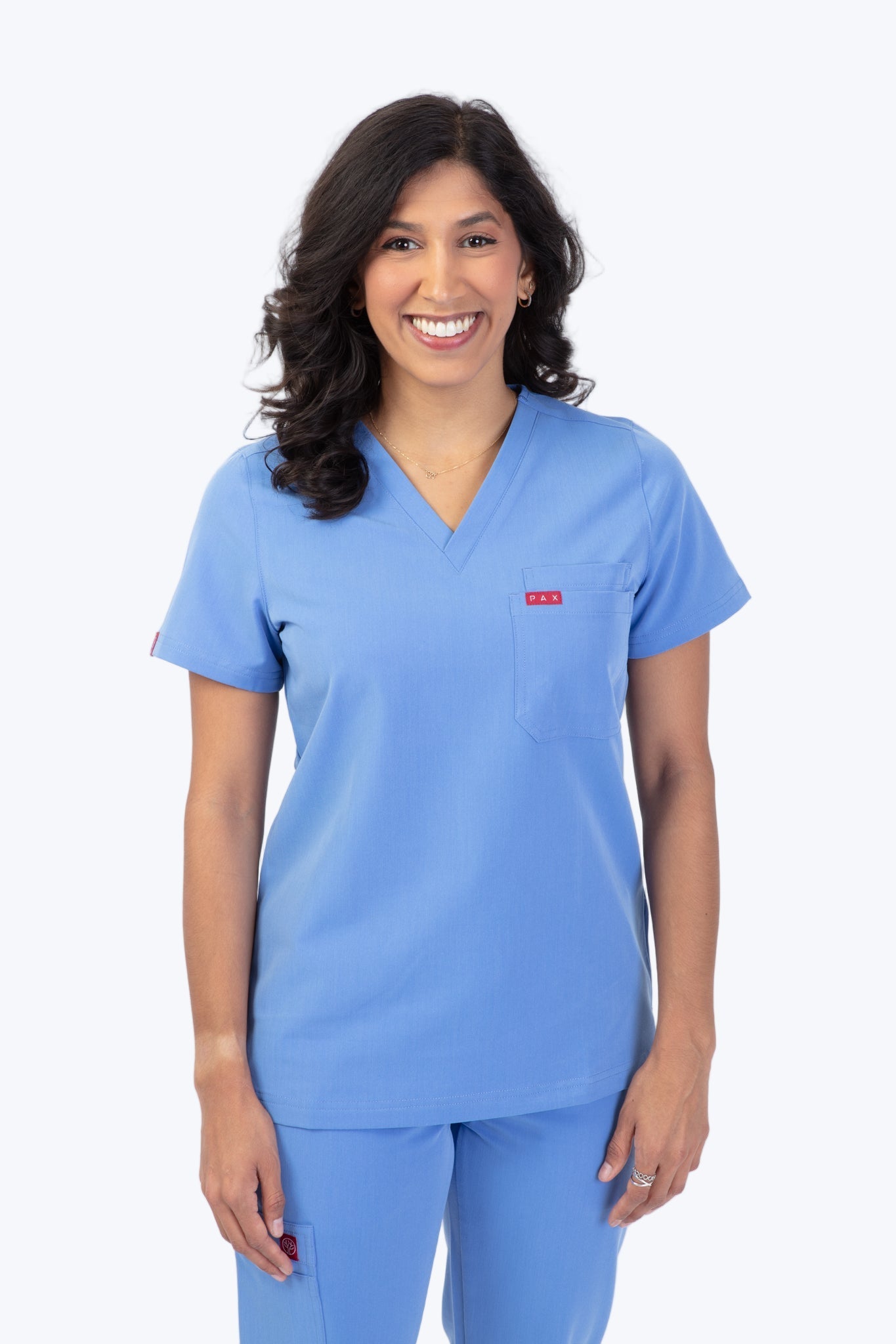 Ceil Blue Sequi Scrub Top 1