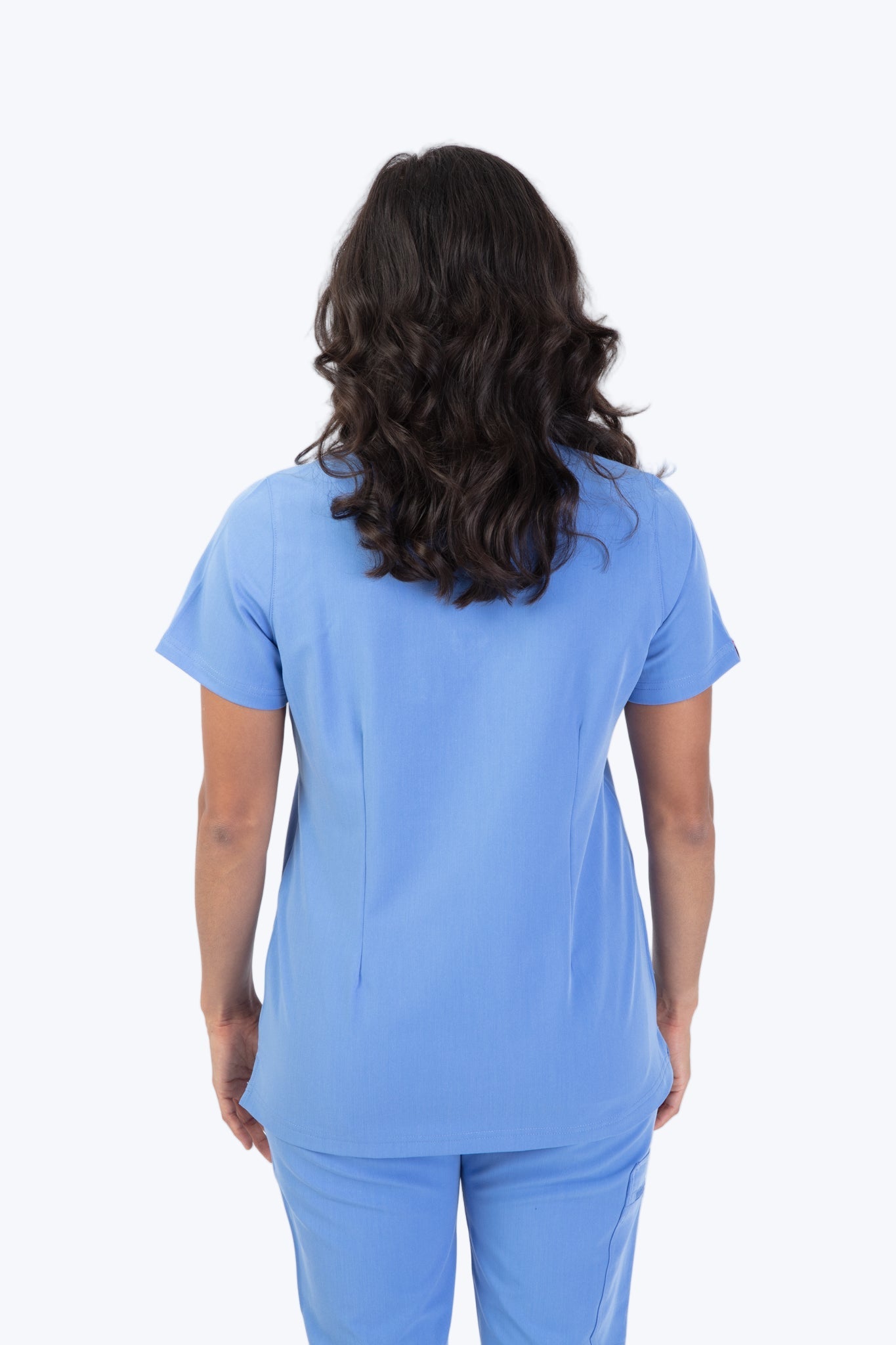 Ceil Blue Sequi Scrub Top 4