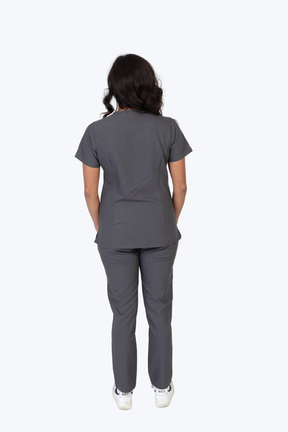 Grey Sequi Scrub Top 4