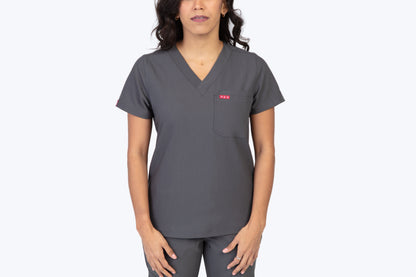Grey Sequi Scrub Top 6