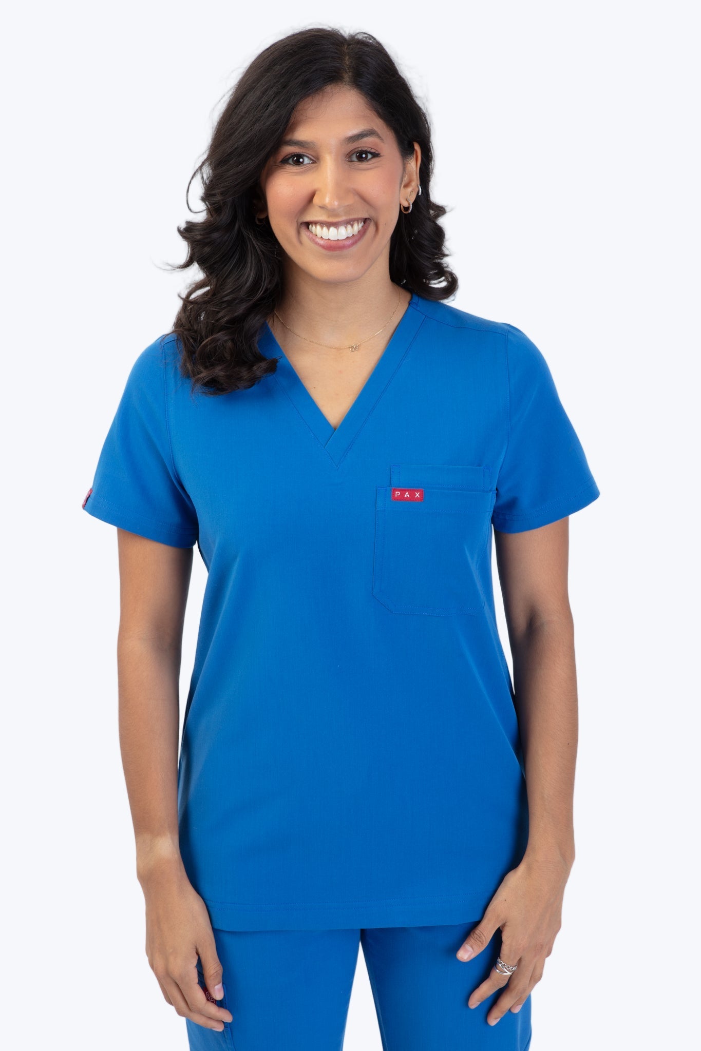 Royal Blue Sequi Scrub Top 1
