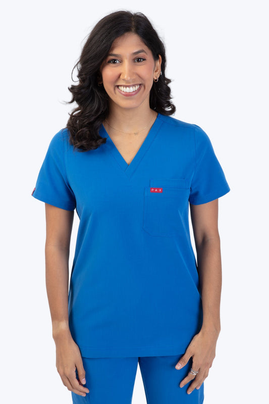 Royal Blue Sequi Scrub Top 2