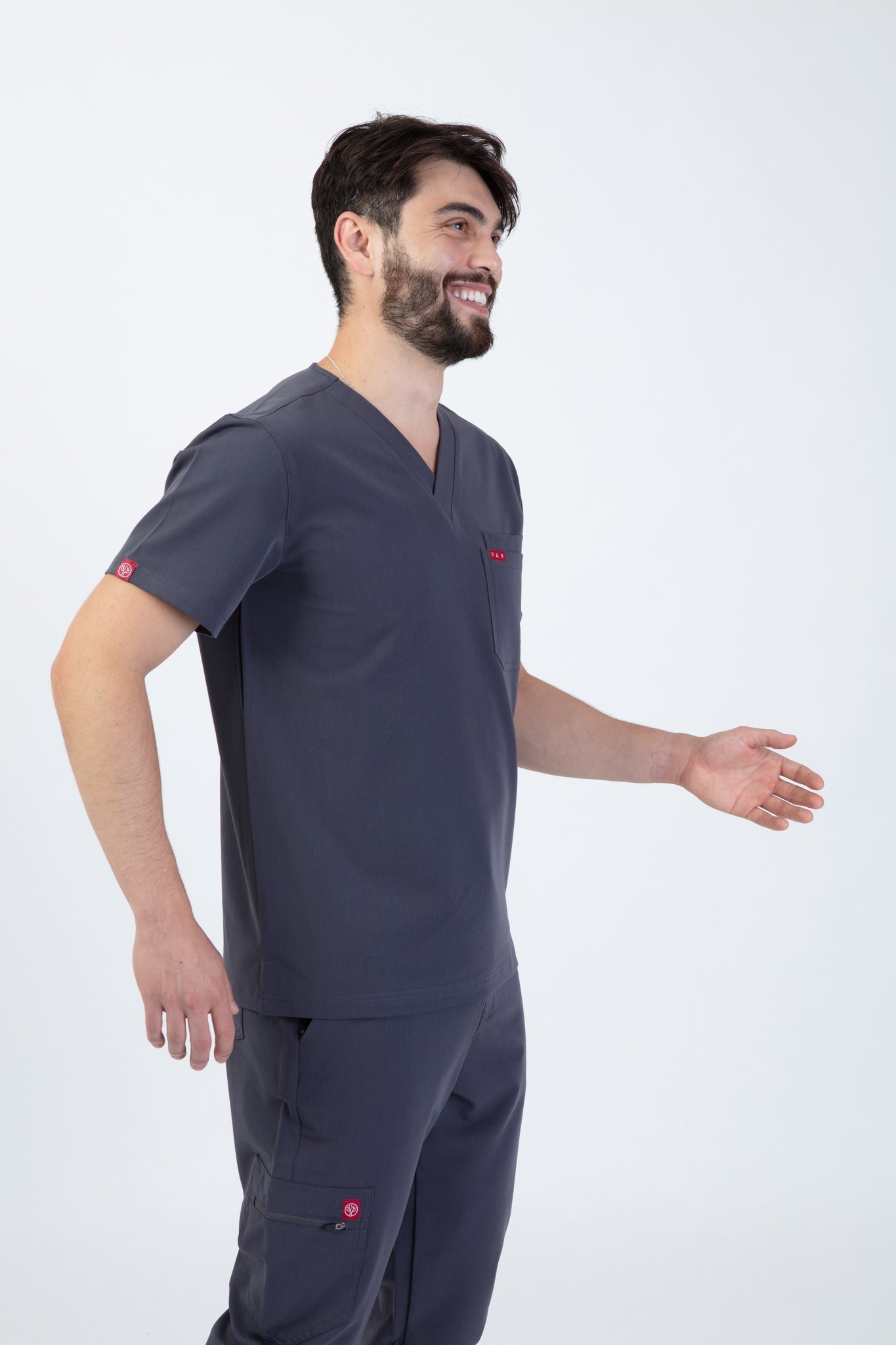 Grey Velox Scrub Top 4