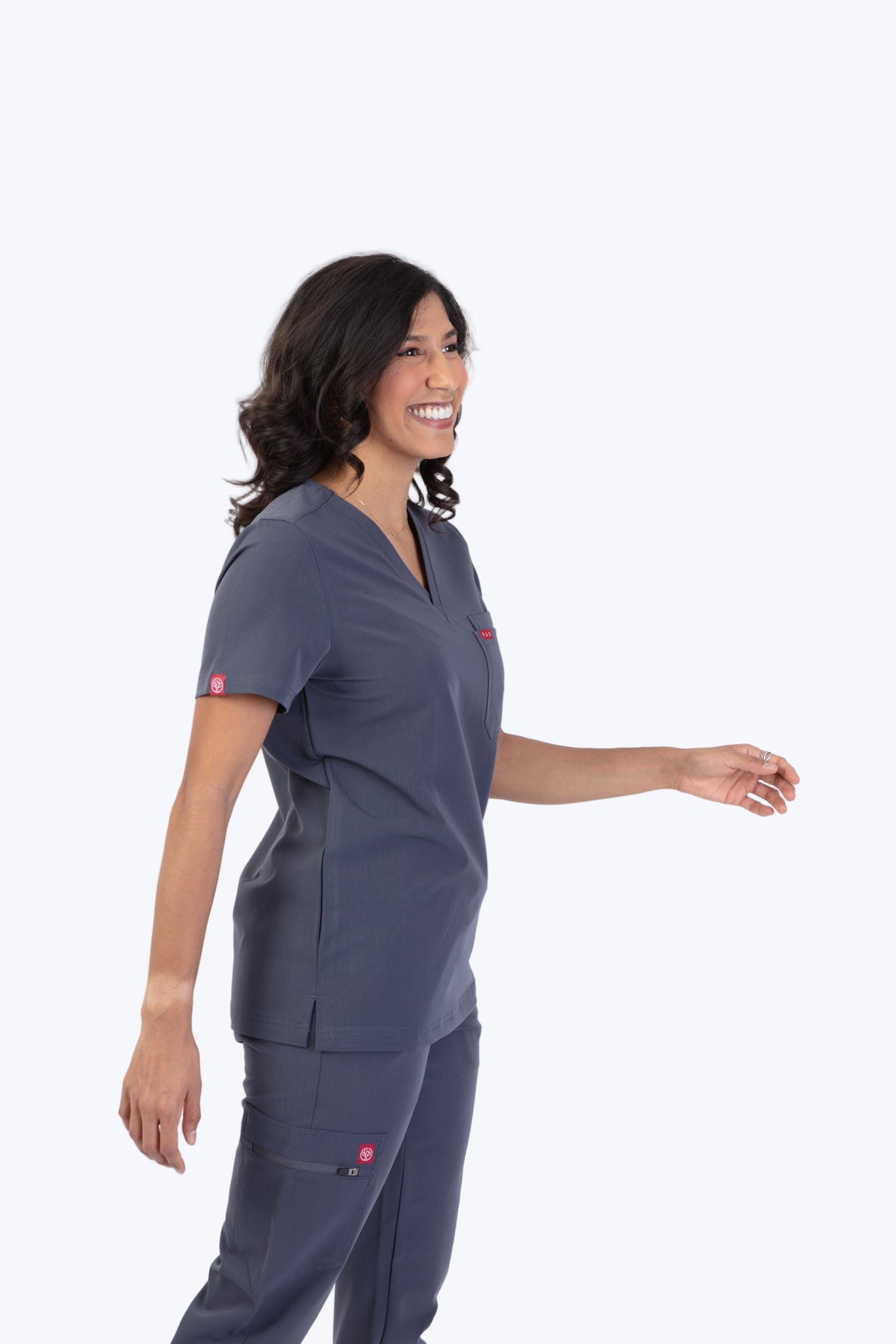 Grey Velox Scrub Top 2
