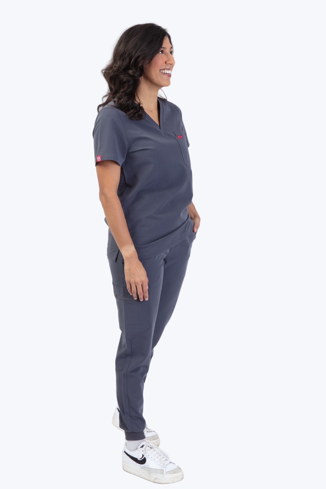Grey Velox Scrub Top 3