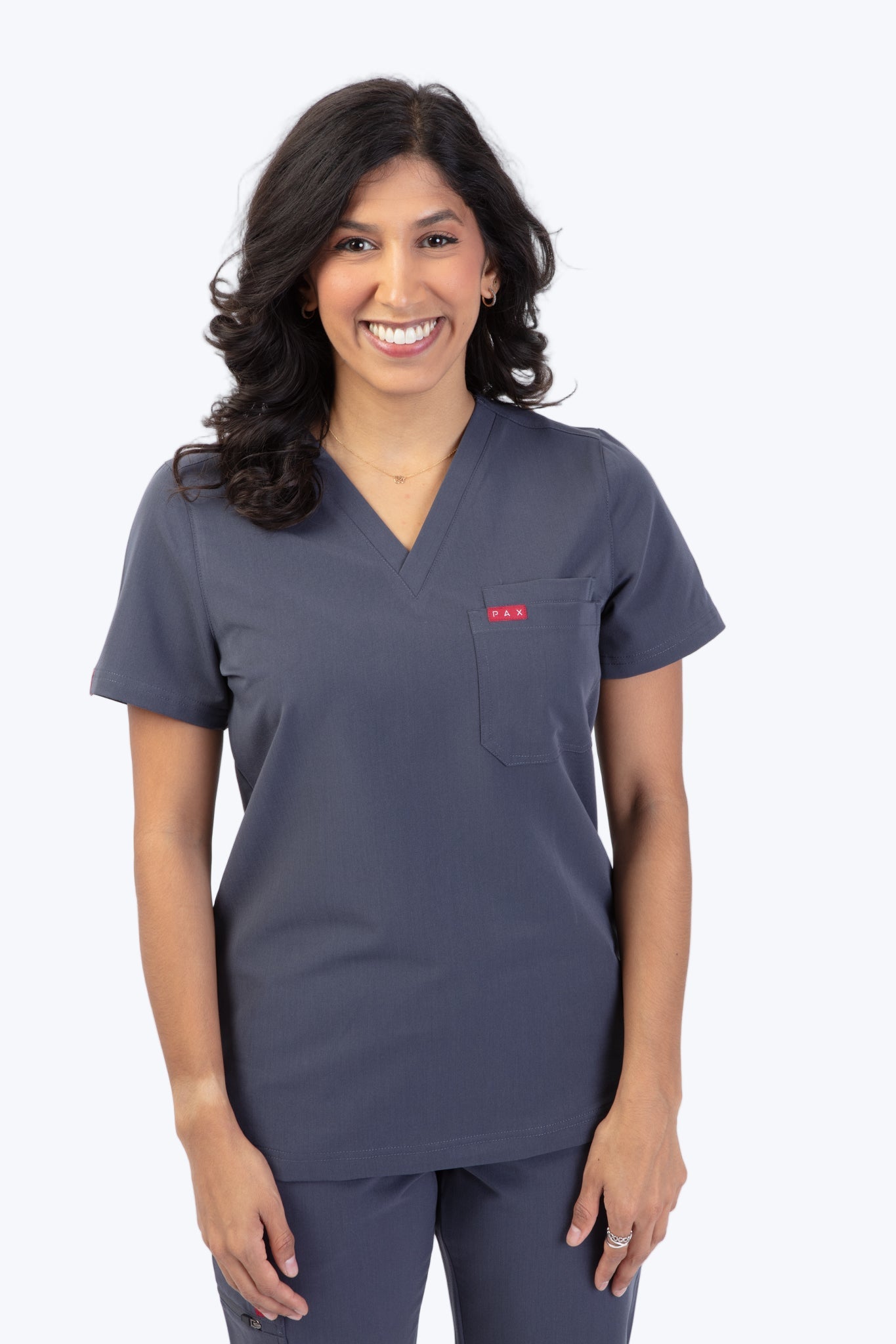 Grey Velox Scrub Top 1